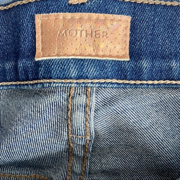 MOTHER The Insider Crop Step Fray Hem Blue Moon Jeans Sz 29 - Picture 8 of 10